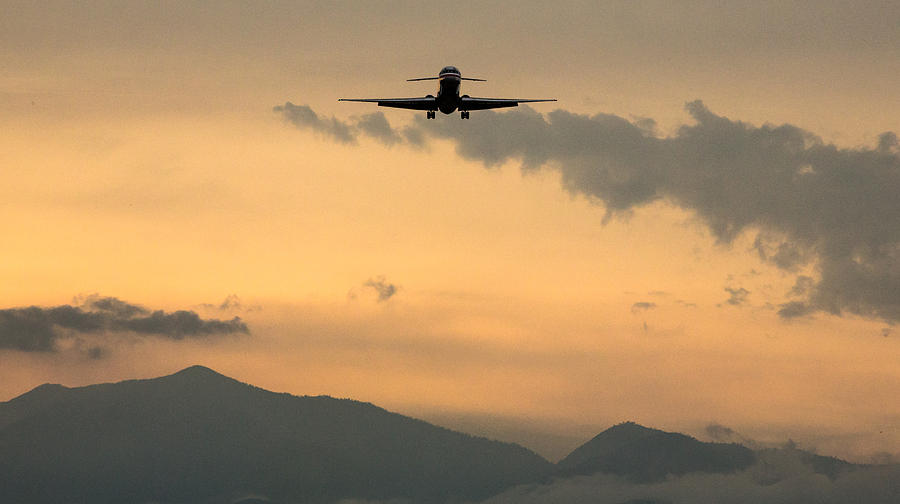 Mountain Photograph - American Airlines Approach by John Daly