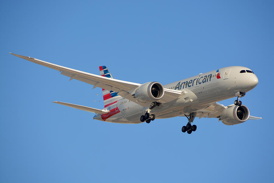 American Airlines first Boeing 787-823 N800AN landing Phoenix Sky Harbor March 9 2015 Photograph by Brian Lockett