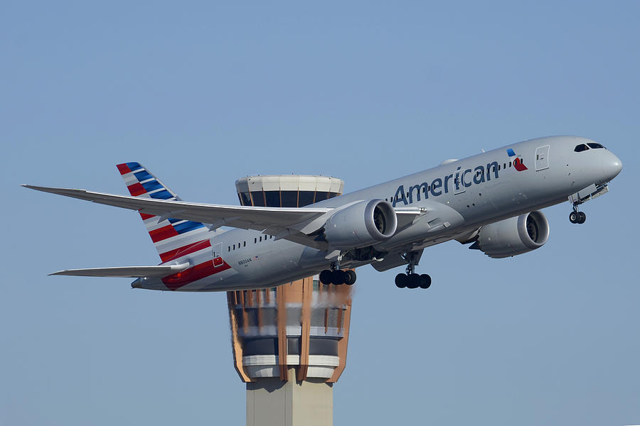 American Airlines first Boeing 787-823 N800AN take-off Phoenix Sky Harbor March 8 2015 Photograph by Brian Lockett