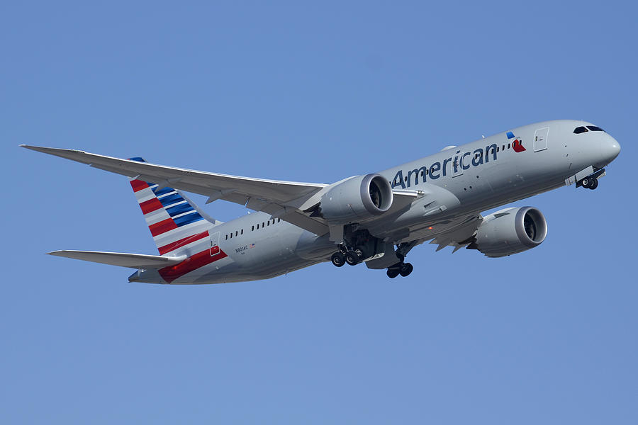 American Airlines second Boeing 787-823 N801AC take-off Phoenix Sky Harbor March 9 2015 Photograph by Brian Lockett