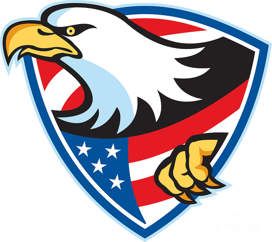 American Bald Eagle Flag Shield Digital Art by Aloysius Patrimonio - Pixels