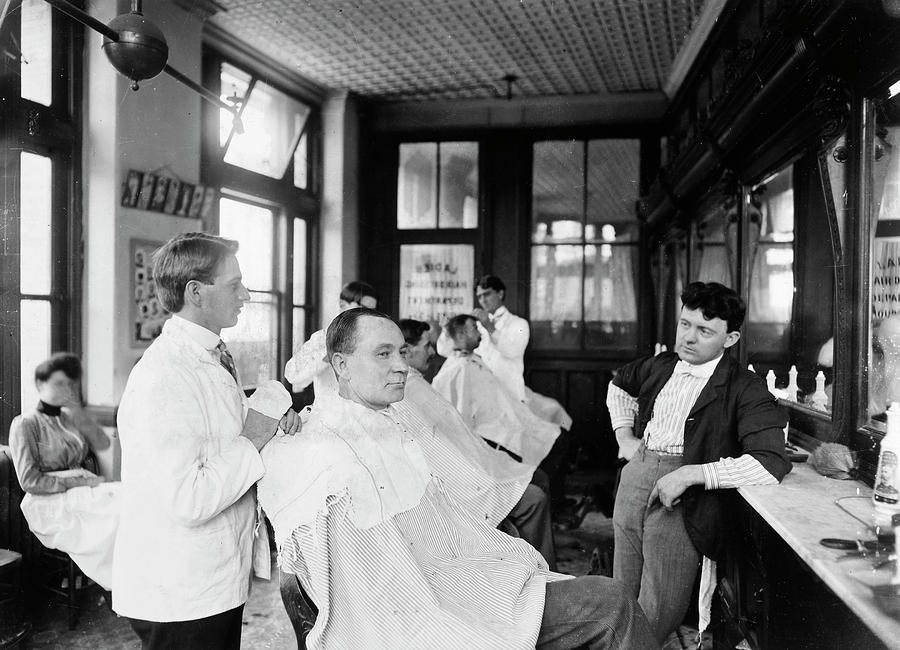 American Barbershop, C1900 Photograph by Granger | Pixels