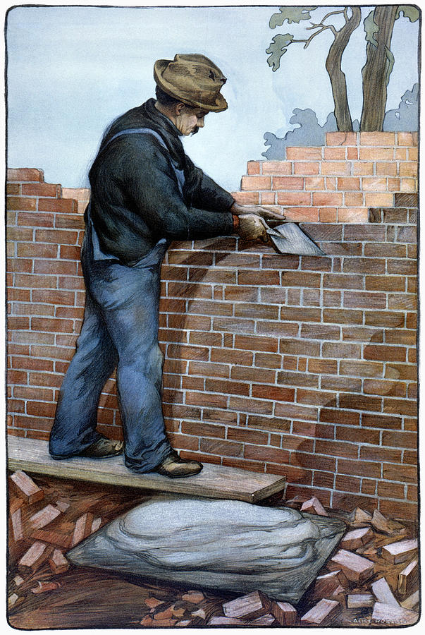 American Brick Layer, 1904 Painting by Granger
