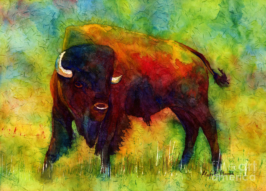 Bison Painting - American Buffalo by Hailey E Herrera