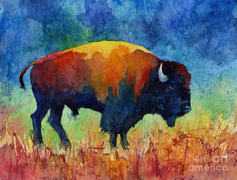 Bison Painting - American Buffalo II by Hailey E Herrera