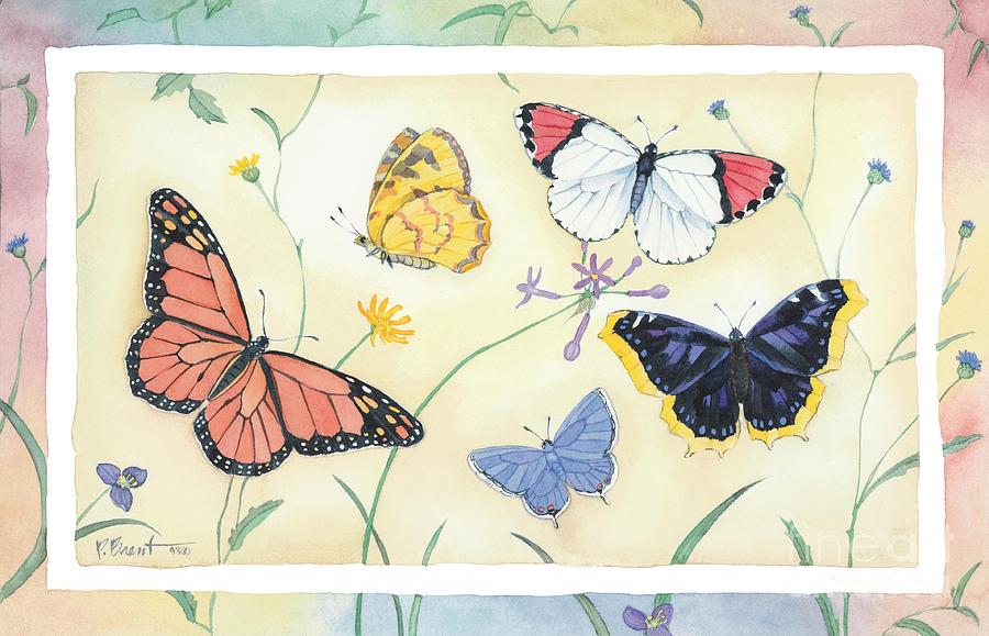 Butterfly Painting - American Butterflies I by Paul Brent