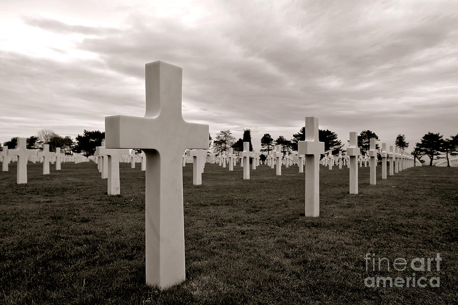 Beach Photograph - American Cemetery in Normandy  by Olivier Le Queinec