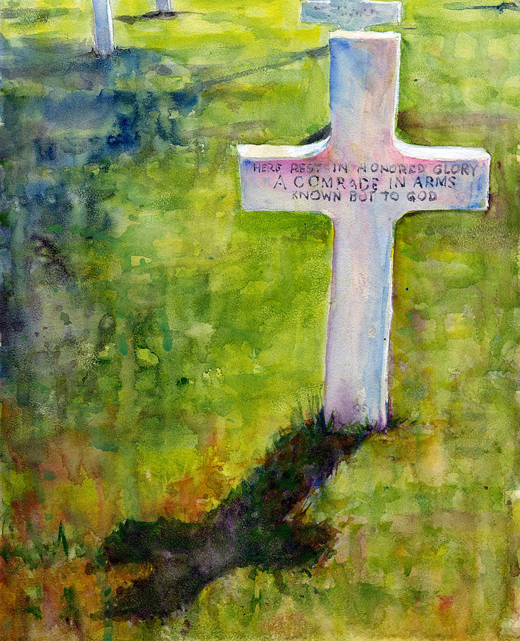 American Cemetery Normandy Painting by John D Benson