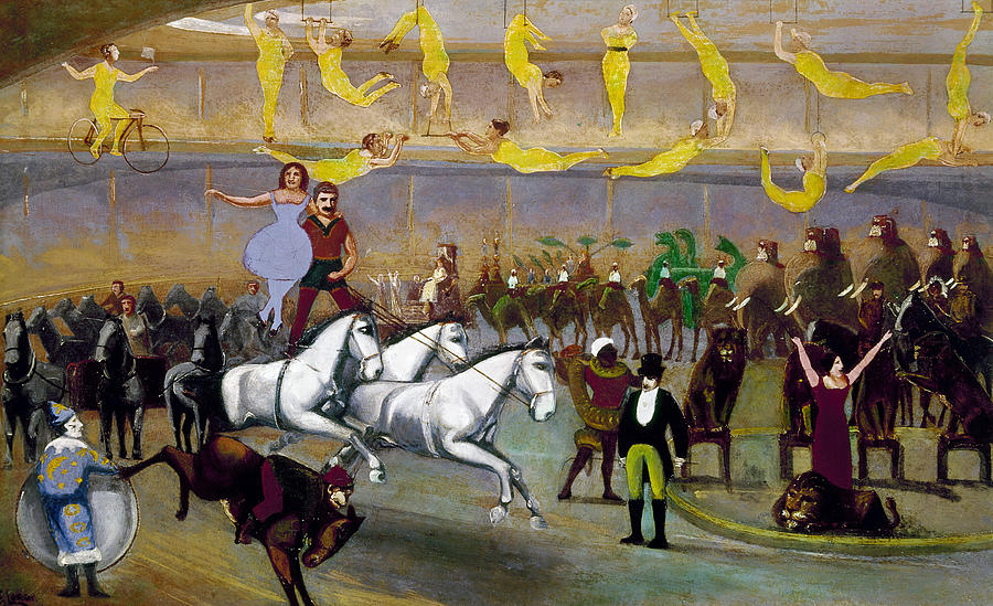 American Circus, 1874 Painting by Granger