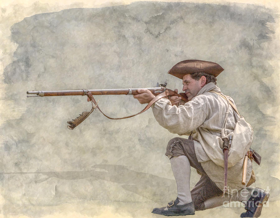War Digital Art - American Colonial Militia Rifleman by Randy Steele