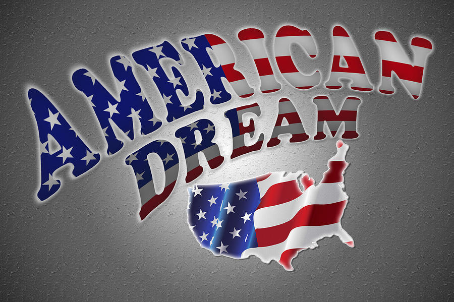 American Dream Painting - American Dream Digital Typography Artwork by Georgeta Blanaru
