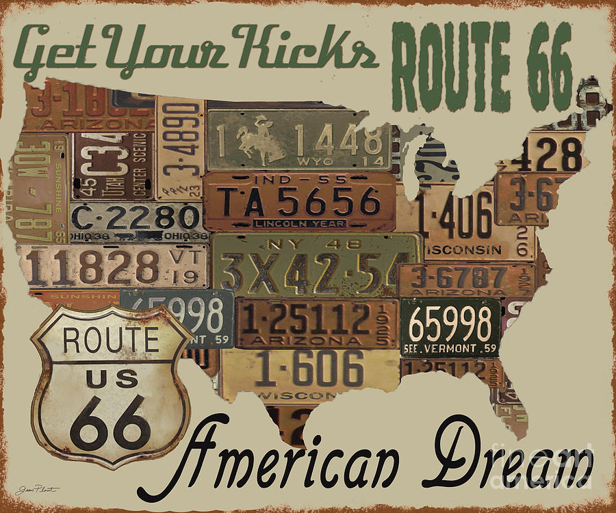 American Dream-Route 66-2 Digital Art by Jean Plout