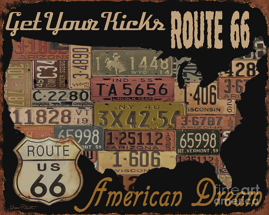 American Dream-Route 66 Digital Art by Jean Plout
