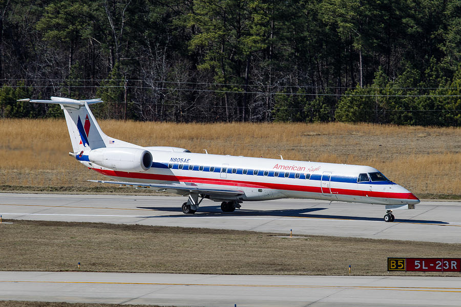 American Eagle ERJ-145LR Photograph by Richard Jack-James American Eagle ERJ-145LR Photograph by Richard Jack-James