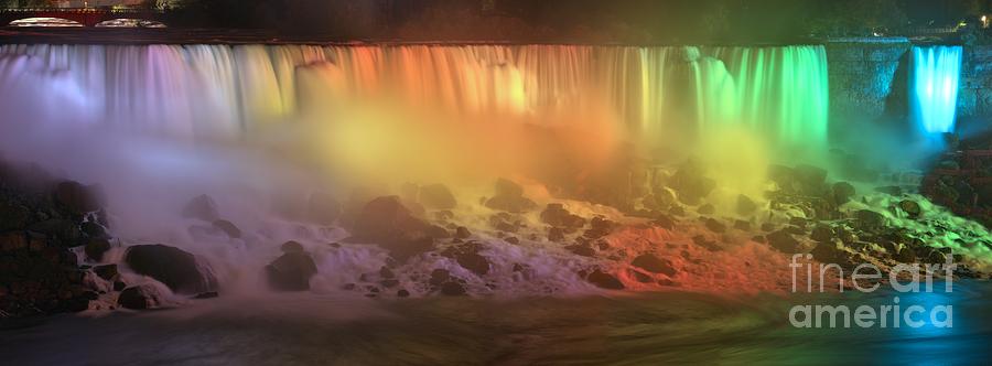 American Falls Evening Rainbow Photograph by Adam Jewell