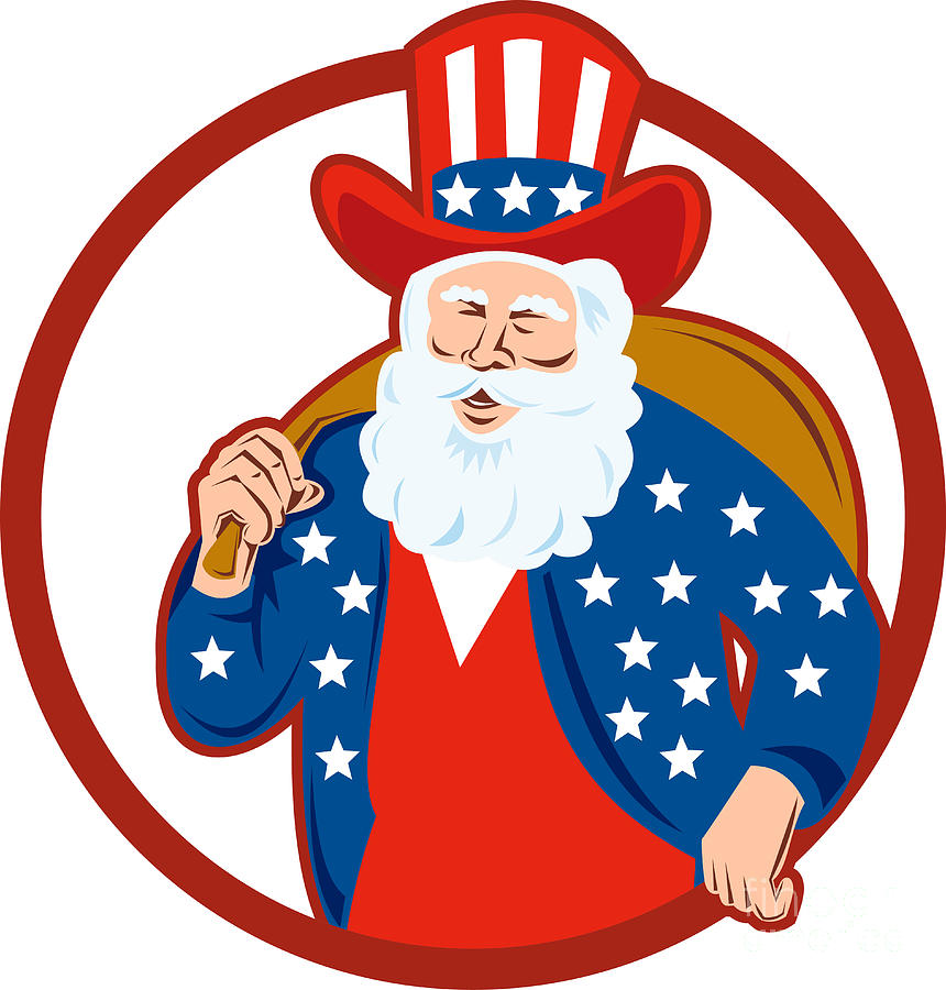 Santa Claus Digital Art - American Father Christmas Santa Claus by Aloysius Patrimonio