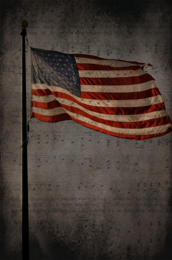 Music Photograph - American Flag by A R Williams
