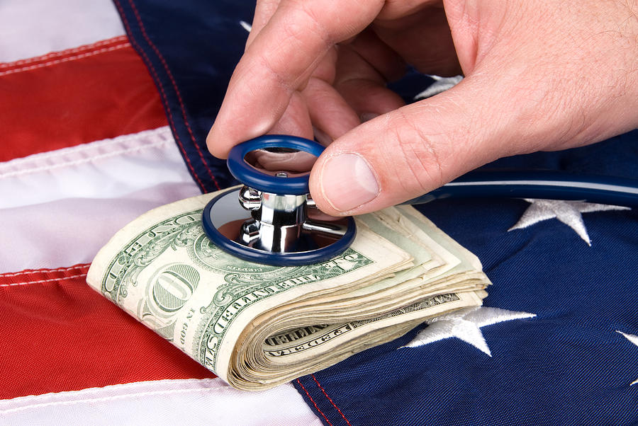 American flag and cash with stethoscope Photograph by Joe Belanger ...