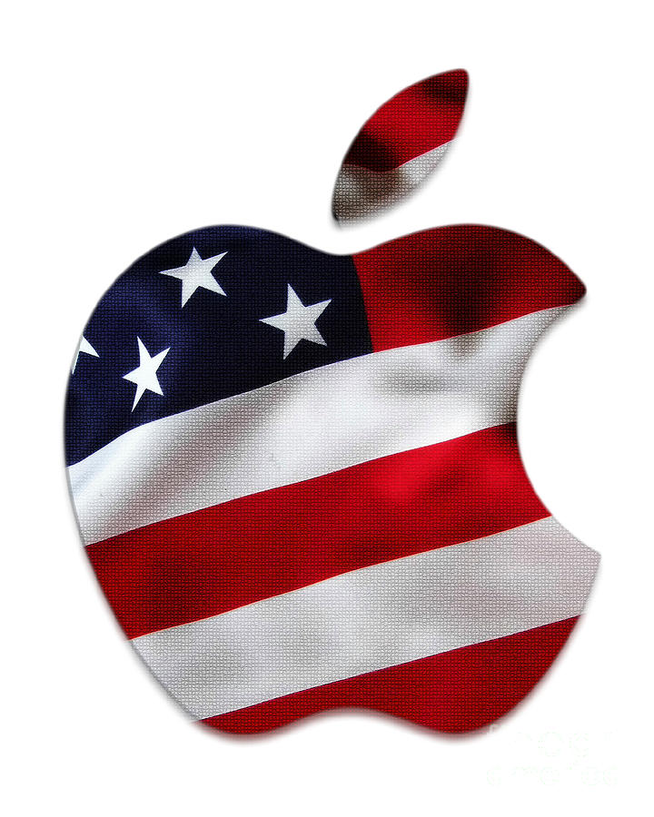 Apple Mixed Media - American Flag Apple by Marvin Blaine