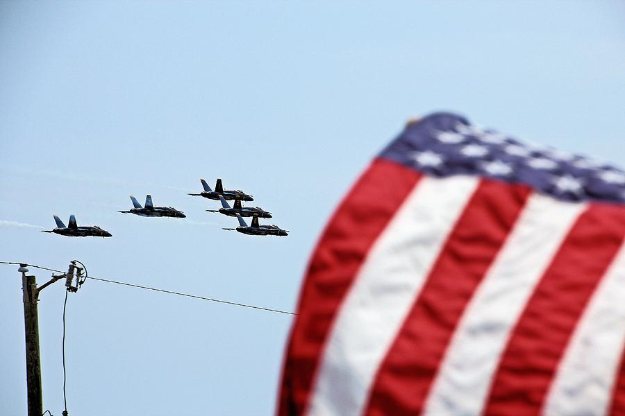 American Flag Blue Angels Digital Art by Gary Pavlosky | Fine Art America