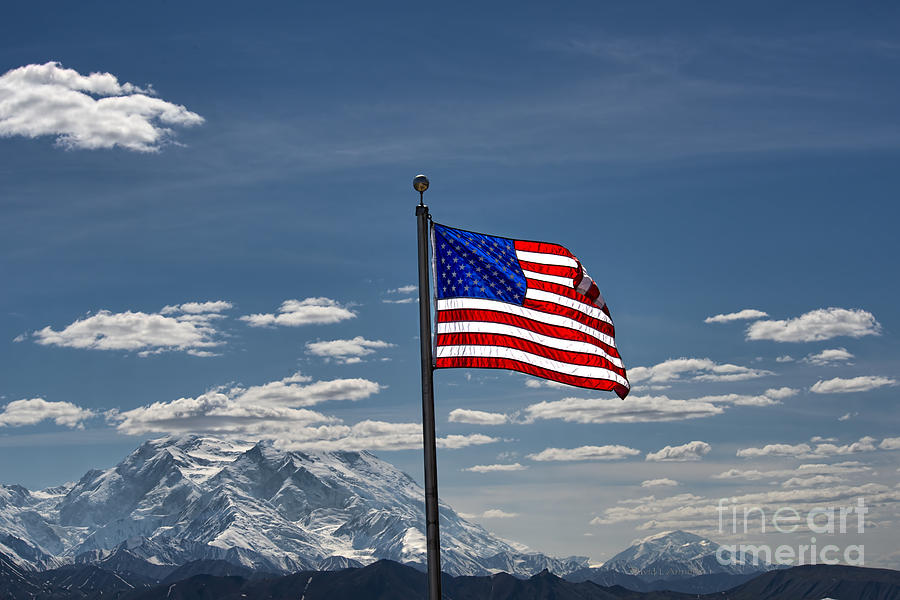 American Flag in Alaska Photograph by David Arment