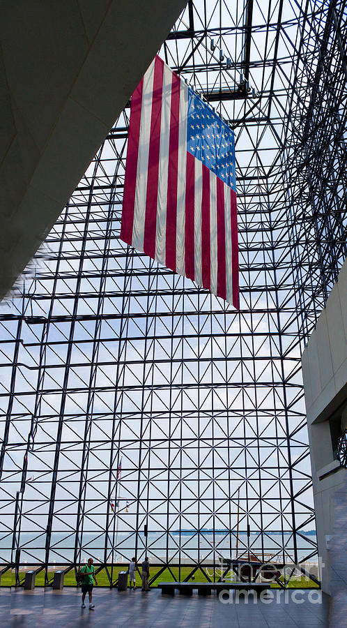 American Flag in Kennedy Library Photograph by Thomas Marchessault