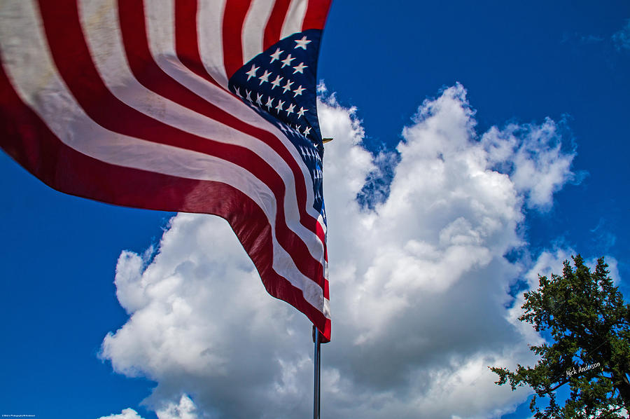 American Flag in the Wind Photograph by Mick Anderson