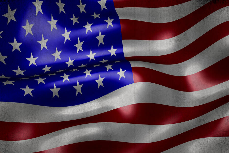 American flag waving on canvas Digital Art by Eti Reid