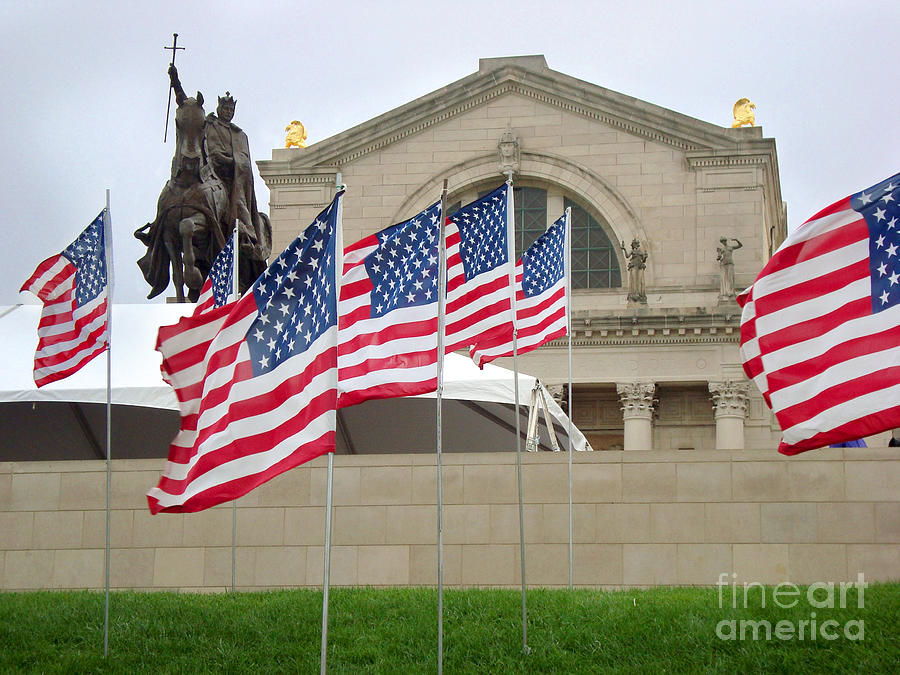 American Flags In Saint Louis Missouri Photograph