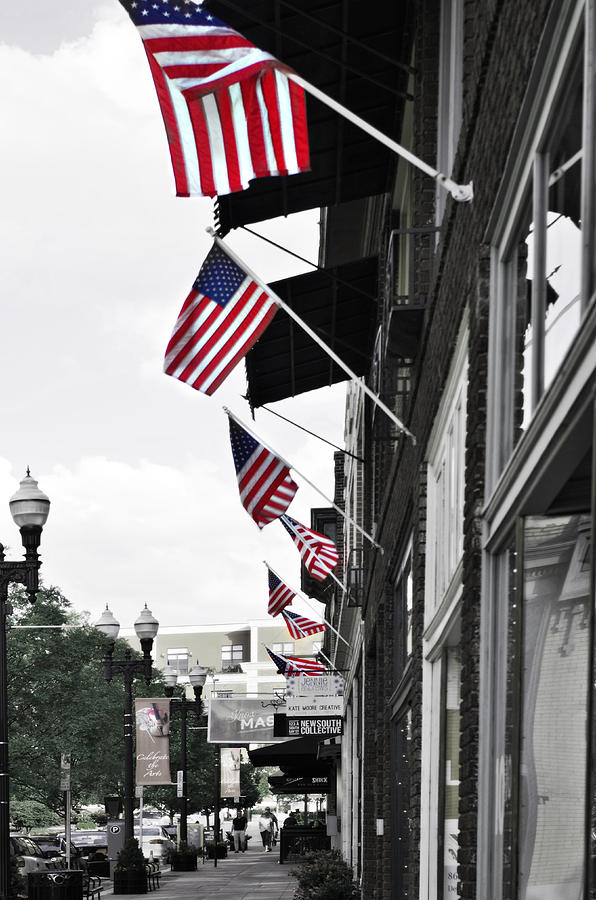 Flag Photograph - American Flags by Sharon Popek
