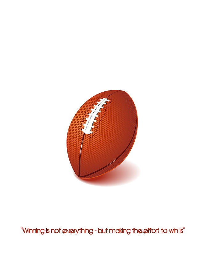 American Football Quote Minimalist Sports Poster Digital Art by Celestial Images