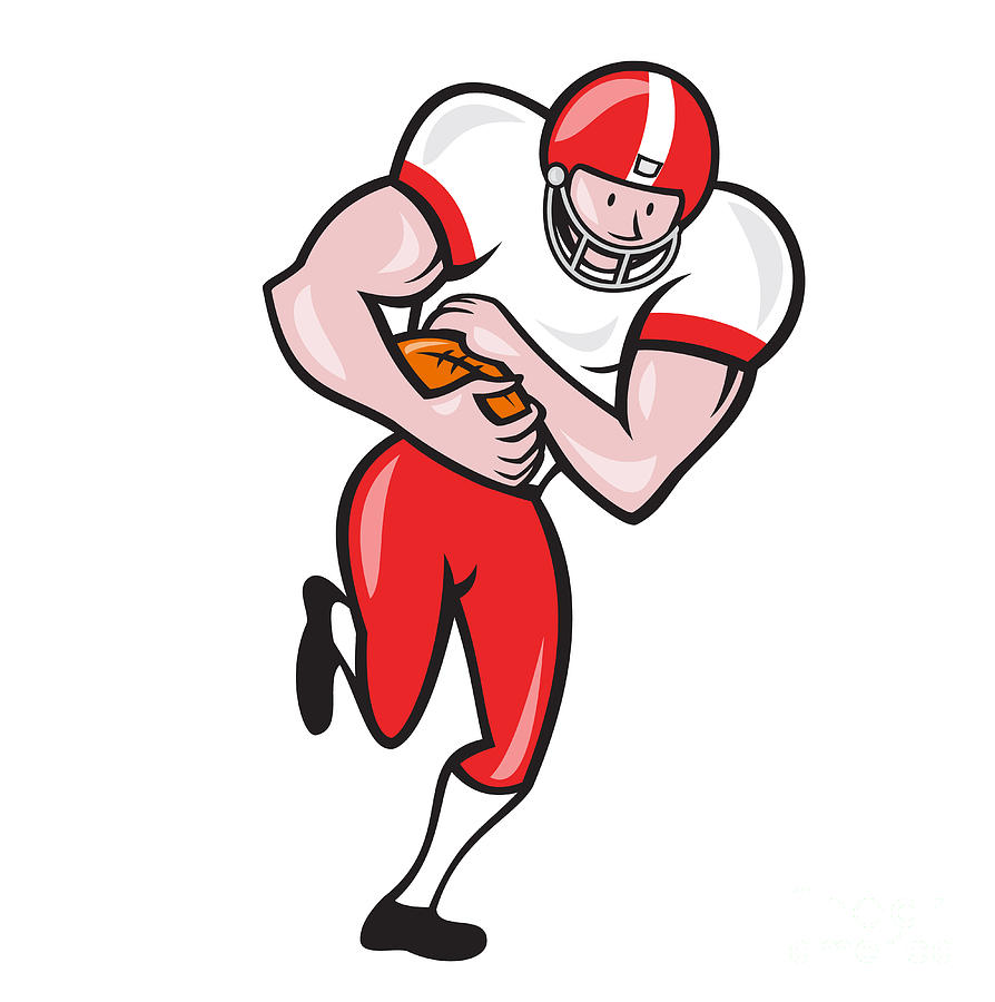 American Football Running Back Ball Cartoon Digital Art