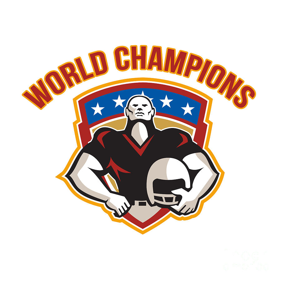 American Football World Champions Shield Digital Art