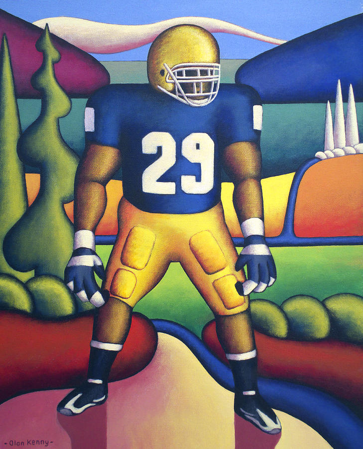 American Footballer Painting by Alan Kenny