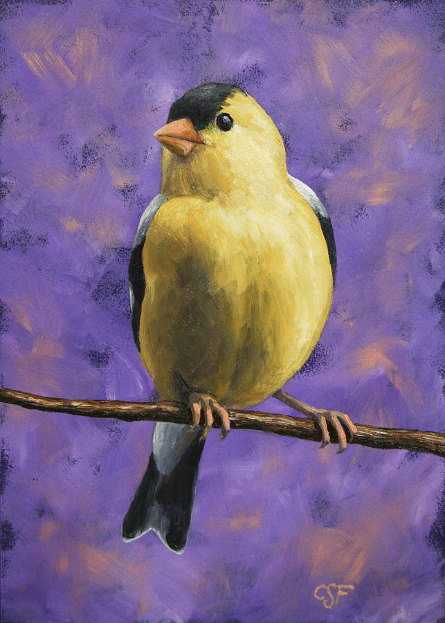 American Goldfinch Painting by Crista Forest