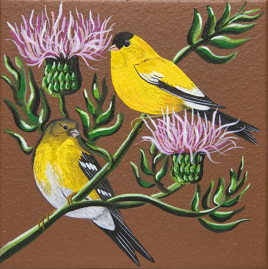 American Goldfinch Painting by Jennifer Lake