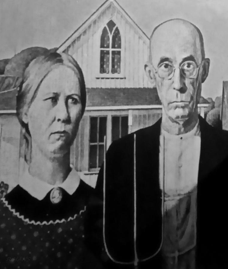 AMERICAN GOTHIC in BLACK AND WHITE 1 Photograph by Rob Hans