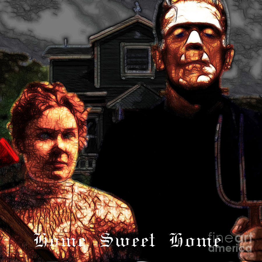 American Gothic Resurrection Home Sweet Home 20130715 square Photograph by Wingsdomain Art and Photography