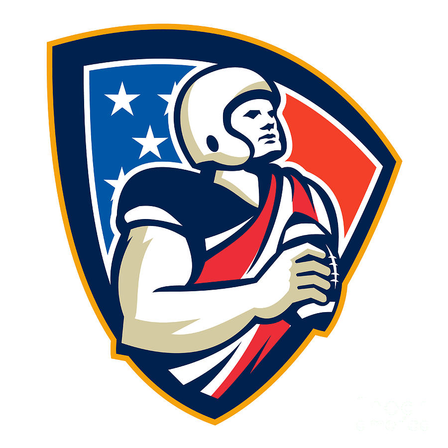 American Gridiron Quarterback Ball Crest Digital Art by Aloysius ...