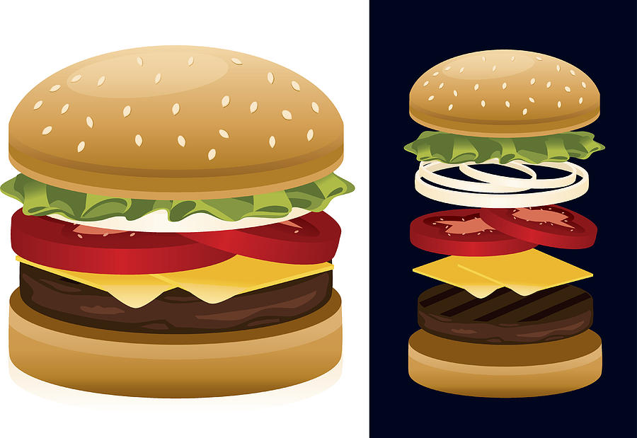 American Hamburger Drawing by Appleuzr