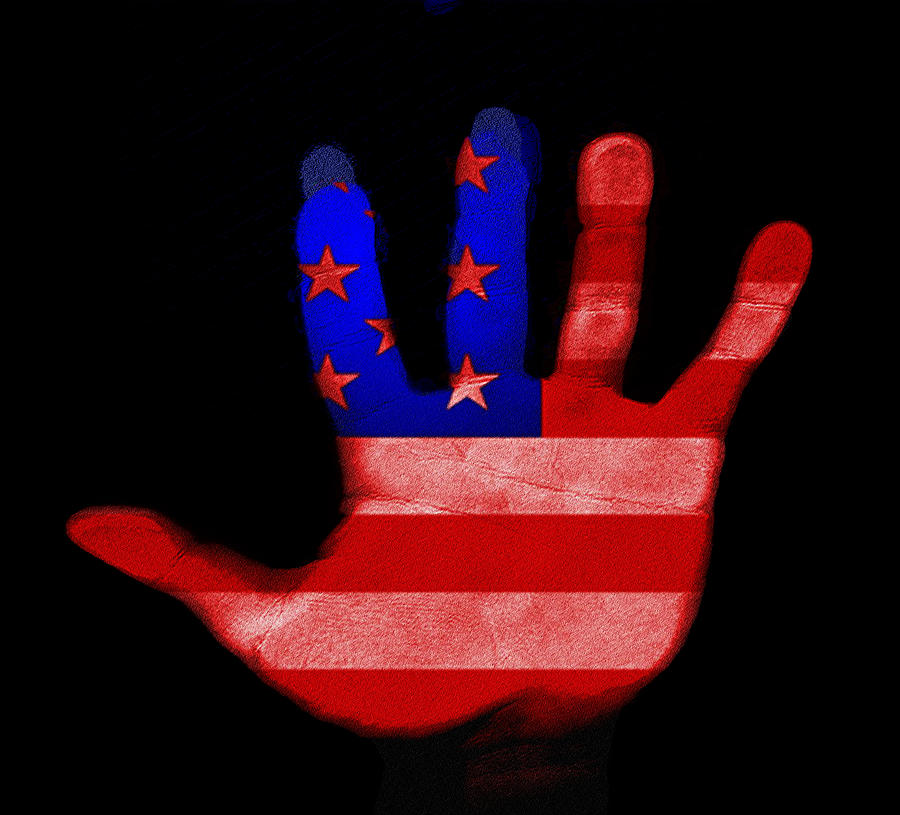 Flag Photograph - American Hand by Bill Cannon