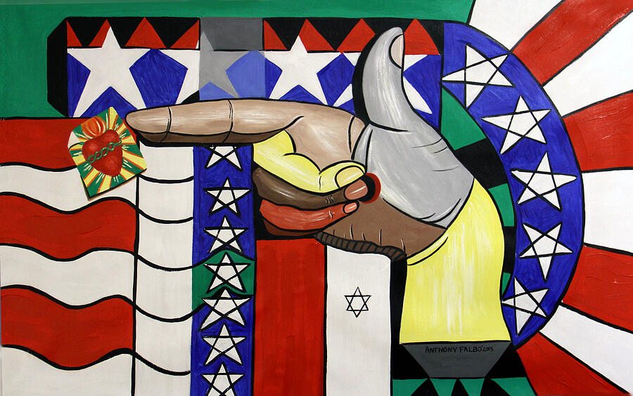 Star Of David Painting - American Hand Gun by Anthony Falbo