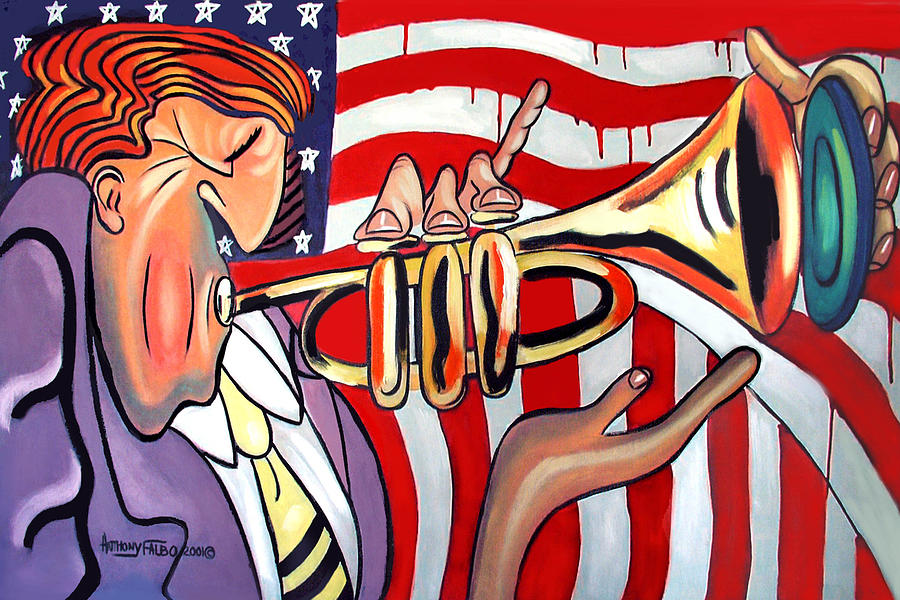 American Jazz Man Painting