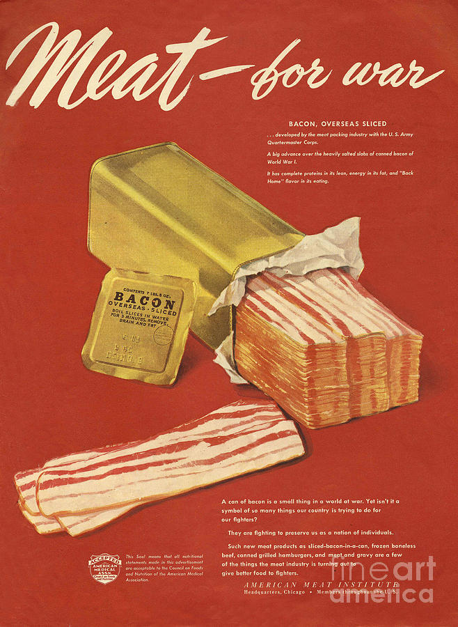 Adverts Drawing - American Meat Institute 1950s Usa Bacon by The Advertising Archives