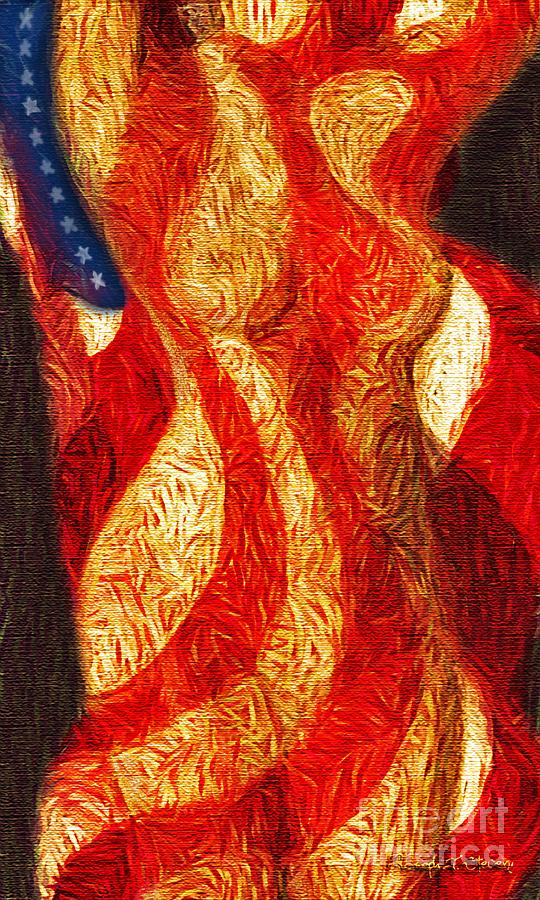 Impressionism Digital Art - American Nude by Joseph J Stevens