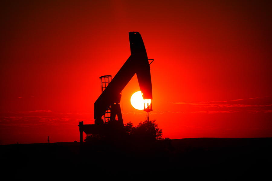 Sunset Photograph - American Oil by Jeff Swan