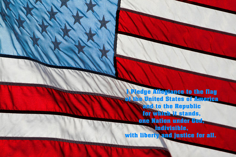 Flag Photograph - American Pledge of Allegiance by Kathy Clark