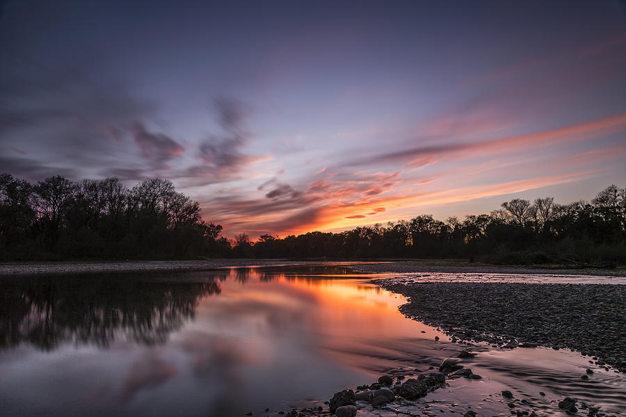 American River Sunset Photograph by Lee Harland