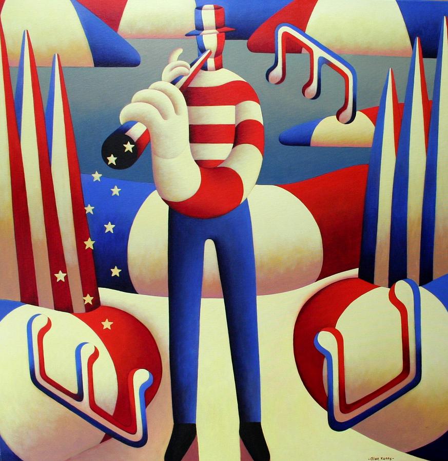 American tall musician Painting by Alan Kenny