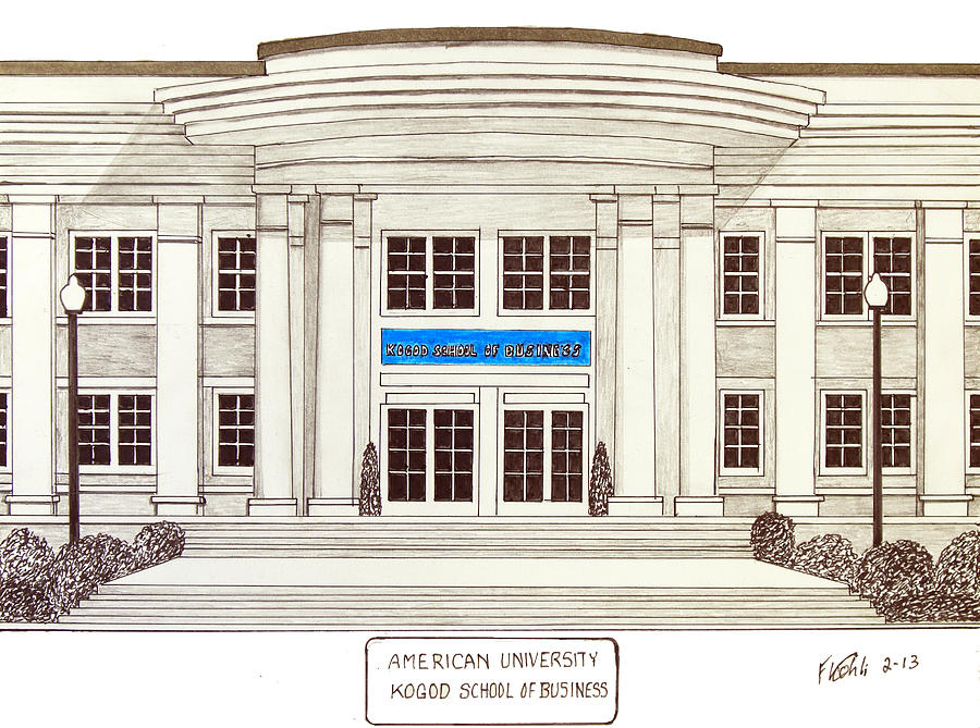 American University Drawing by Frederic Kohli